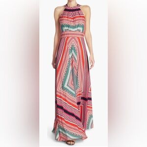 Eliza J Pink and Blue Spaghetti Strap Sundress‎